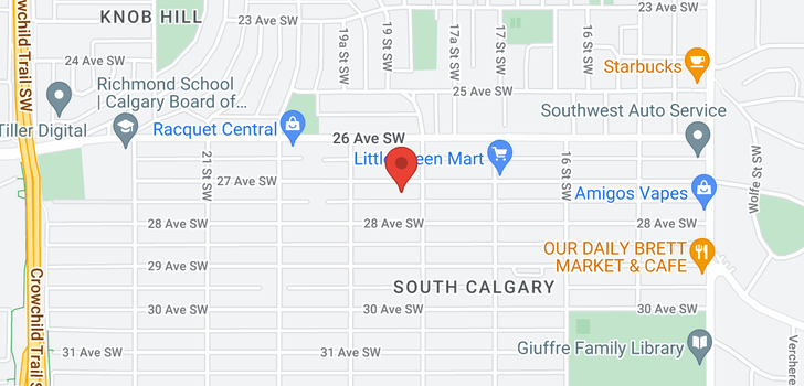 map of 1911 27 Avenue SW
